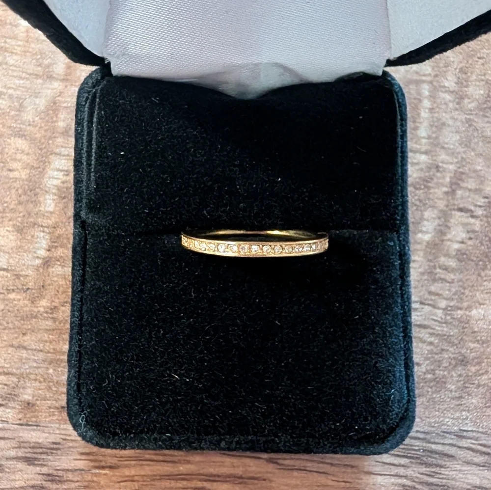 Madewell Mon Petit Pave Ring Size 5 Vintage Gold - Picture 1 of 3